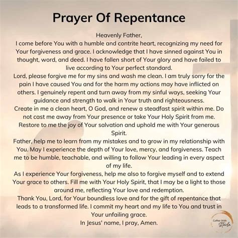 Powerful Prayer For Repentance And Restoration - Coffee With Starla