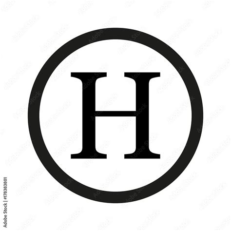 Letter H isolated on transparent background. Black symbol for your ...