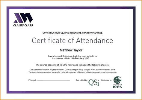 Attendance Certificate Template Word Free Certificatetemplateword with regard to Perfect ...