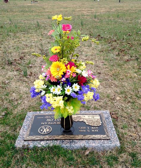 Summer flowers for grave vase | Memorial flowers, Fake flower arrangements, Artificial flower ...