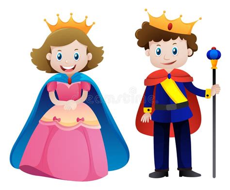 King and Queen on White Background Stock Vector - Illustration of king ...