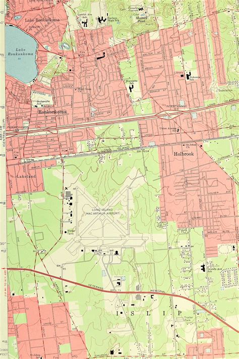 Patchogue Map of Holbrook New York LARGE Topographic Survey | Etsy