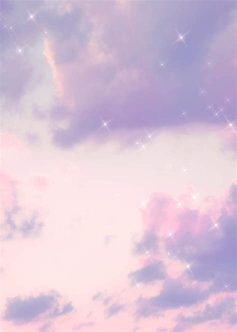 Sparkle cloud pastel purple background image