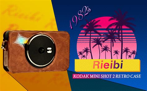 Amazon.com : Rieibi Kodak Mini Shot 2 Retro Case, PU Leather Protective Case for Kodak Mini Shot ...