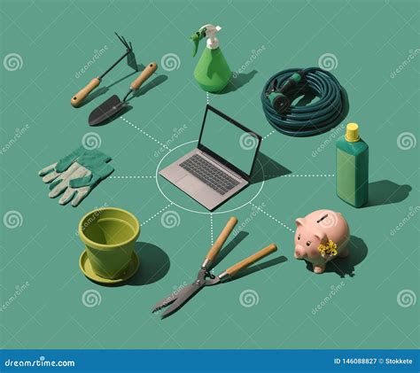 Gardening and Horticulture Tools Collection Stock Illustration - Illustration of concept ...