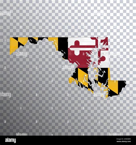 Maryland flag and map, transparent background, Clipping path Stock ...