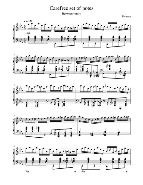 Carefree set of notes - Fermata Sheet music for Piano (Solo) | Musescore.com