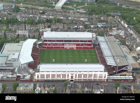 Aerial view of Arsenal Football Club in London showing the Highbury ...