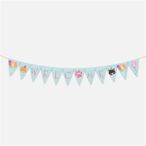 Cat Kids Party Banner Template Printable Banner Template, Printable ...