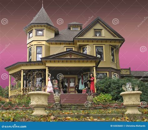 Victorian House Decorated For Halloween Stock Photo - Image: 6503660