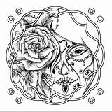 Coloring Skull Sugar Pages Printable Popular Sketch Page sketch template