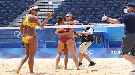 Women's beach volleyball: Latvian duo surprises favored Brazilians ...