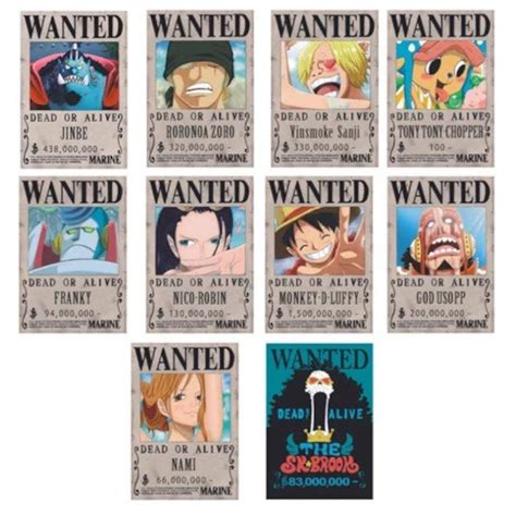 One Piece Straw Hat Pirates Crew Wanted Posters HIGH QUALITY | Etsy