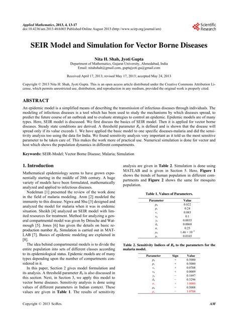 (PDF) SEIR Model and Simulation for Vector Borne Diseases