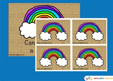 Rainbow Challenges Hand Drawn Hessian | EYFS Teaching Resource