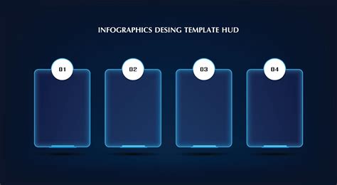 Infographics design template HUD, business concept with 4 steps or options, can be used for ...