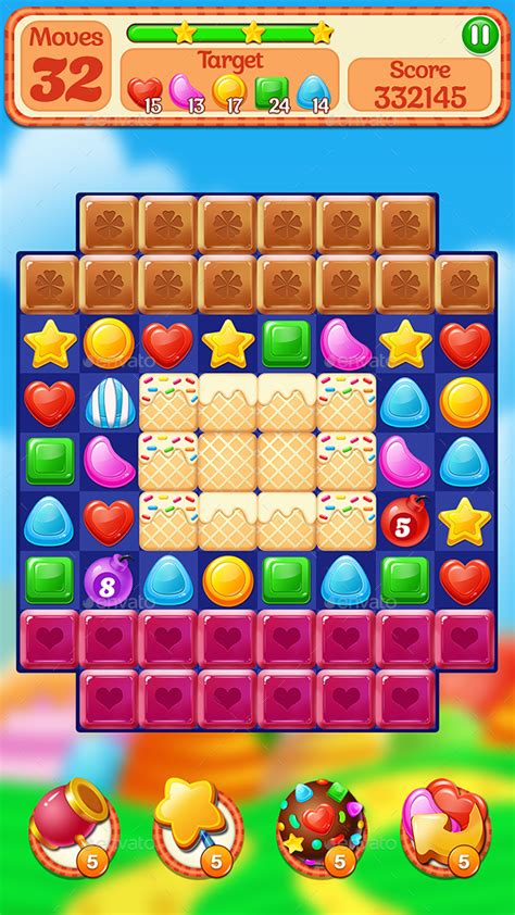 Candy Match 3 Game Assets | Candy games, Candy match, Match 3 games