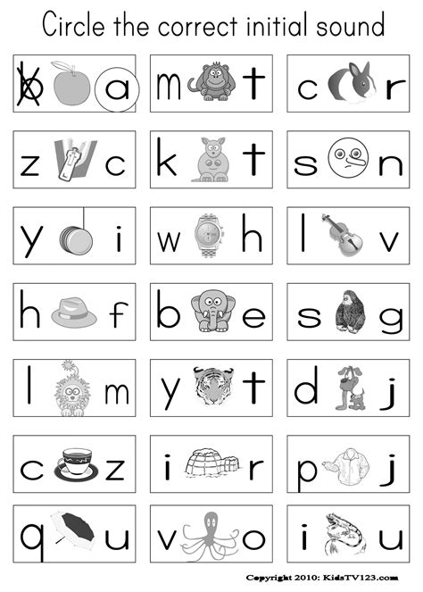 Kindergarten Beginning sound Worksheets Can sound Worksheet ...