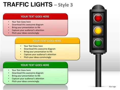 Traffic lights style 3 powerpoint presentation templates