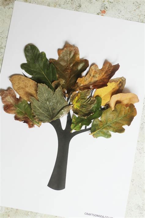 Fall Tree Craft with Real Leaves - Crafts on Sea