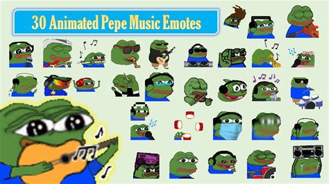 30 Animated Pepe Music Emotes Pack Twitch Emotes Discord Emotes Dance Emotes for Streamers and ...