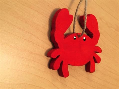 Crab Ornament Wooden Crab Crab Christmas Ornament Handmade Ornament Beach Ornament - Etsy