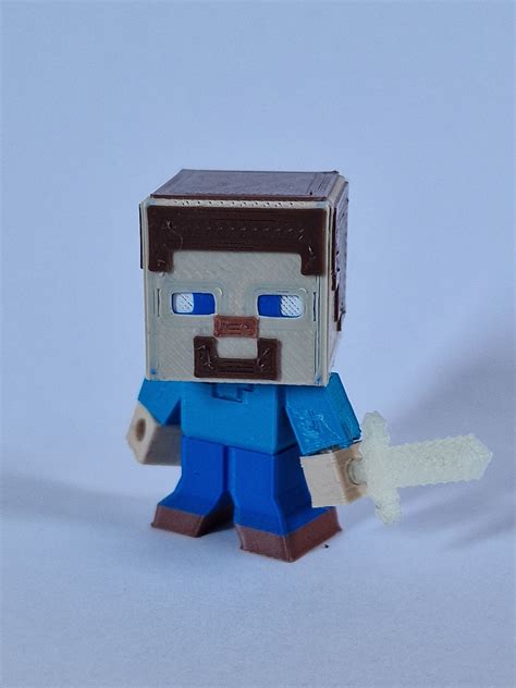 Fichier STL gratuit Minecraft STEVE Full Color Charater Only・Modèle à ...