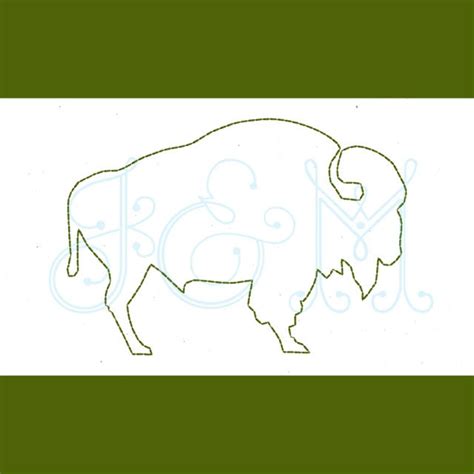 Buffalo Silhouette Vintage Stitch Machine Embroidery Design - Etsy