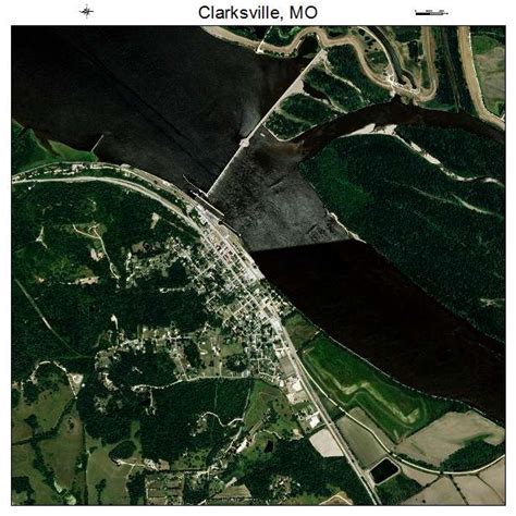 Aerial Photography Map of Clarksville, MO Missouri