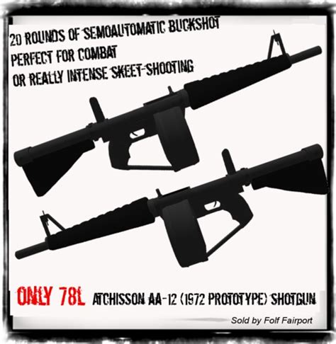 Second Life Marketplace - Atchisson AA-12 (1972 Prototype) Shotgun