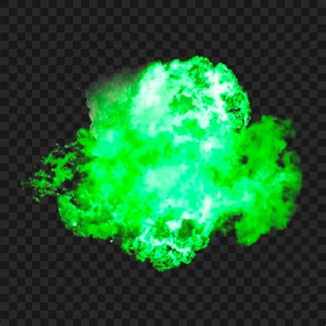 Green Fire Explosion Without Smoke PNG Image | Citypng