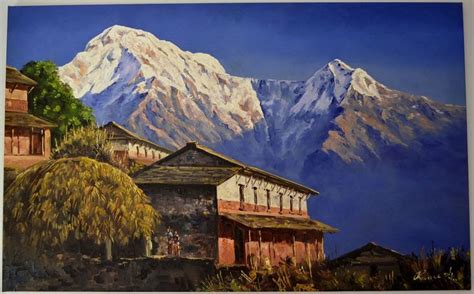 Nepali painting | World famous painters, Landscape paintings, Landscape ...