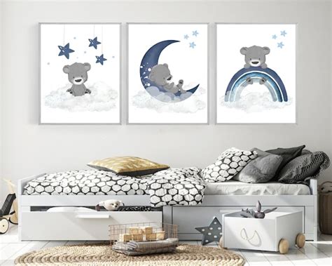 Baby Boy Nursery Navy Blue Nursery Decor Nursery Prints | Etsy