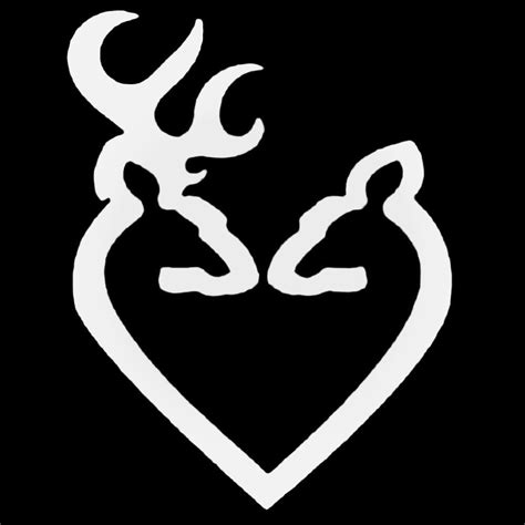 Browning Deer Buck Amp Doe Heart Decal Sticker