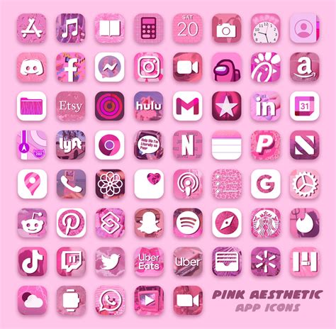 Pink Aesthetic App Icons - Aesthetic Pink Icons for iOS 14 FREE 💞