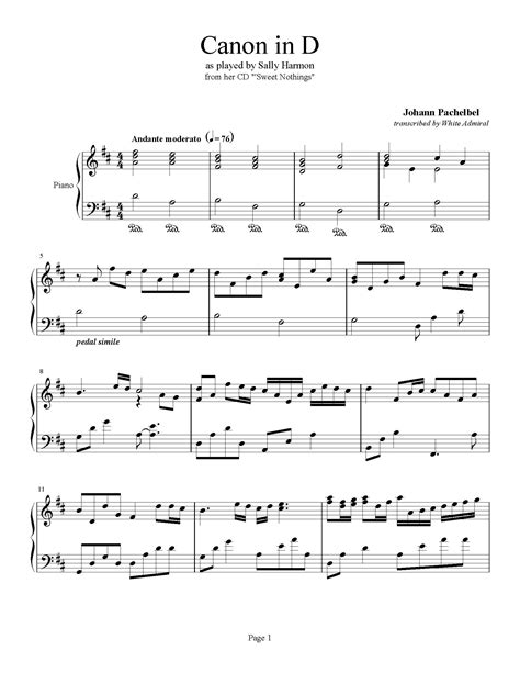 Canon in D - Johann Pachelbel | True Piano Transcriptions