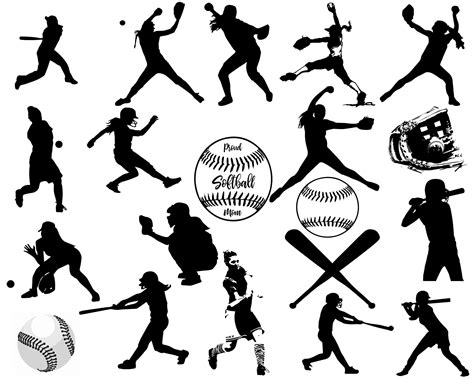 Softball Silhouette Clip Art At Getdrawings Free Down - vrogue.co