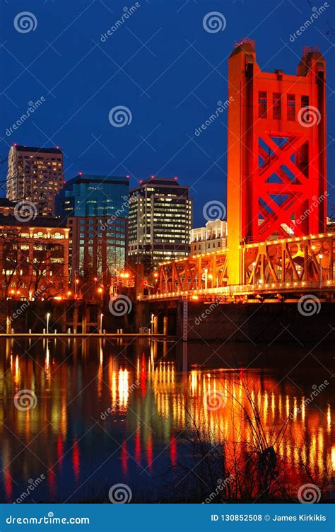 Tower bridge, Sacramento editorial stock photo. Image of holiday ...