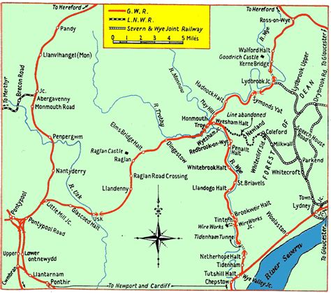 Maps of Monmouth Troy and Wye Valley railway stations, Monmouthshire, Wales