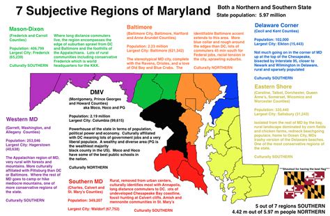 The 7 Subjective Regions of Maryland More US state... - Maps on the Web