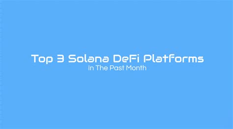 Top 3 Solana DeFi Platforms!. Today we are taking a look at the top ...