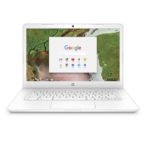 HP 14-CA060NR Snow White 14 inch HD Touch Chromebook, Chrome OS, Celeron N3350 DC Processor, 4GB ...