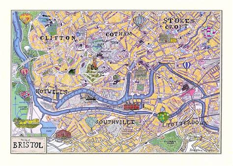 Bristol Map Print By Emmeline Simpson