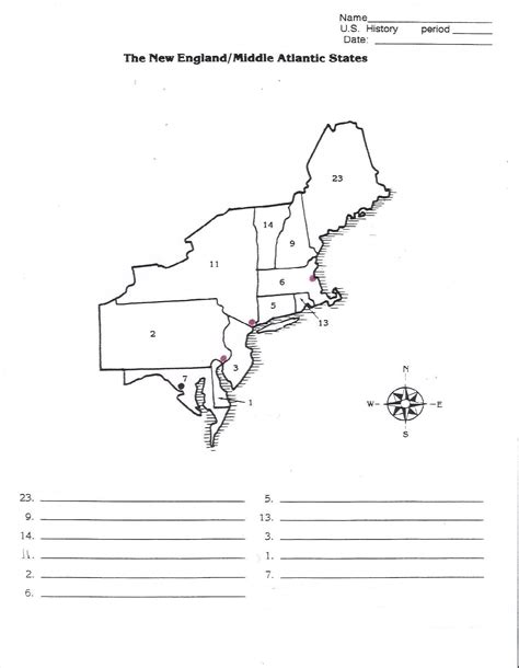 Printable Northeast Region Map