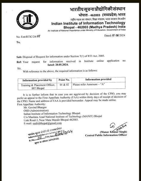 IIIT BHOPAL PLACEMENT STATS 2023-24 : r/CollegePlacementStats