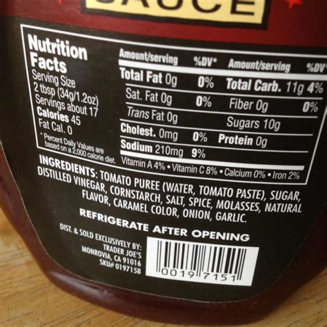 Bar Bq Sauce Nutrition Facts | Besto Blog