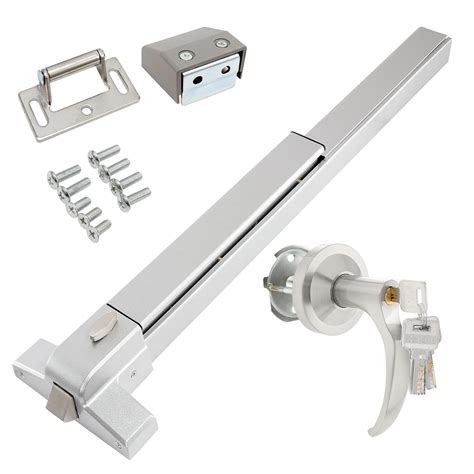 IRONWALLS Door Push Bar Panic Exit Device with Exterior Lever, 70cm/27. ...