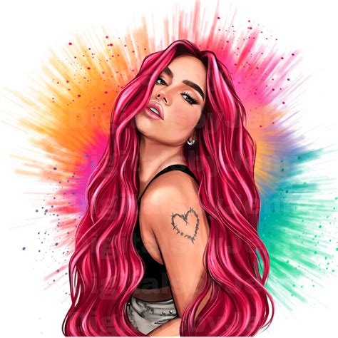 HAND DRAWN Karol G Bichota Red Hair Png New Karol G Hair - Etsy Hong Kong