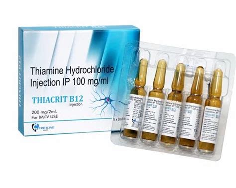 Thiamine Hydrochloride Injection at Rs 50.6/box | Vitamin B1 Injection ...