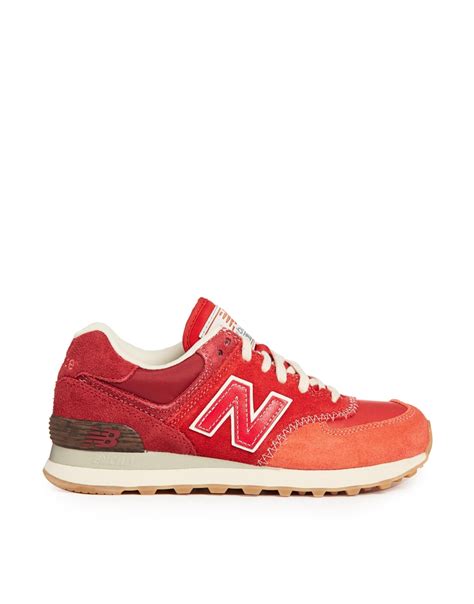 Lyst - New Balance Red Suede 574 Trainers in Red